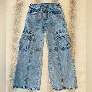 Old Navy Girls Light Blue High-Rise Baggy Jeans